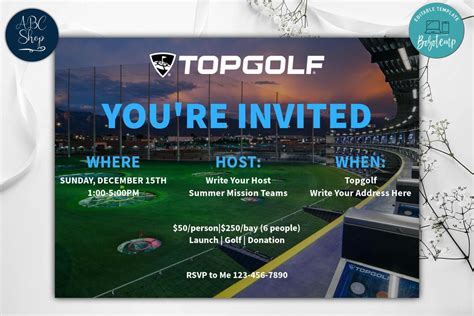 top golf invitation template